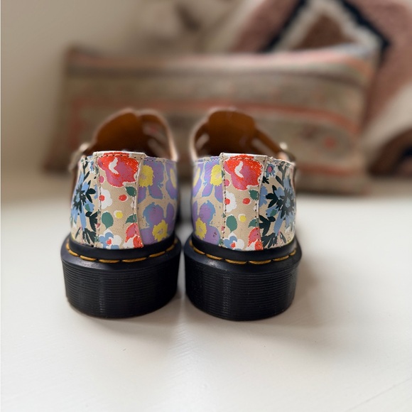 Dr. Marten’s 8065 Two Strap Mary Jane - Parchment Beige Floral Mash Up Leather - Picture 5 of 11